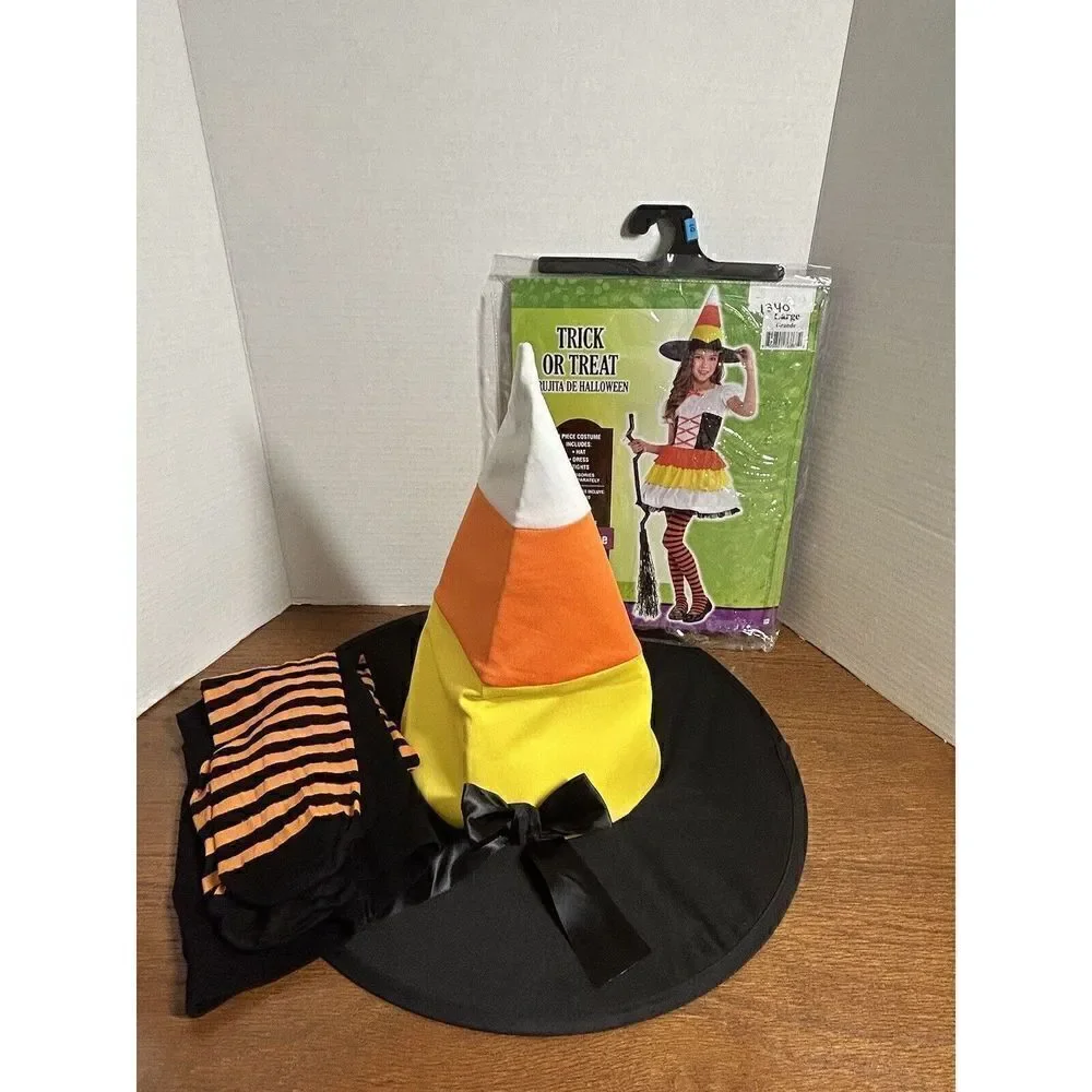 Trick or Treat Child’s Witch Candy Corn Costume Large 12-14